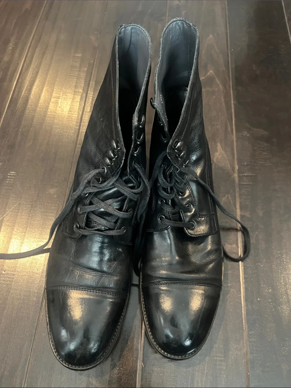 To Boot Men’s Black Leather Lace-Up Boots